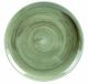 CHURCHILL STONECAST PATINA BURNISHED GREEN VERDE BRUNITO PIATTO PIANO CERAMICA VETRIFICATA