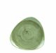CHURCHILL STONECAST PATINA BURNISHED GREEN VERDE BRUNITO PIATTO TRIANGOLARE CERAMICA VETRIFICATA