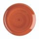  CHURCHILL STONECAST SPICED ORANGE ARANCIO PUNTINATO PIATTO PIANO CERAMICA VETRIFICATA